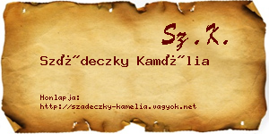 Szádeczky Kamélia névjegykártya